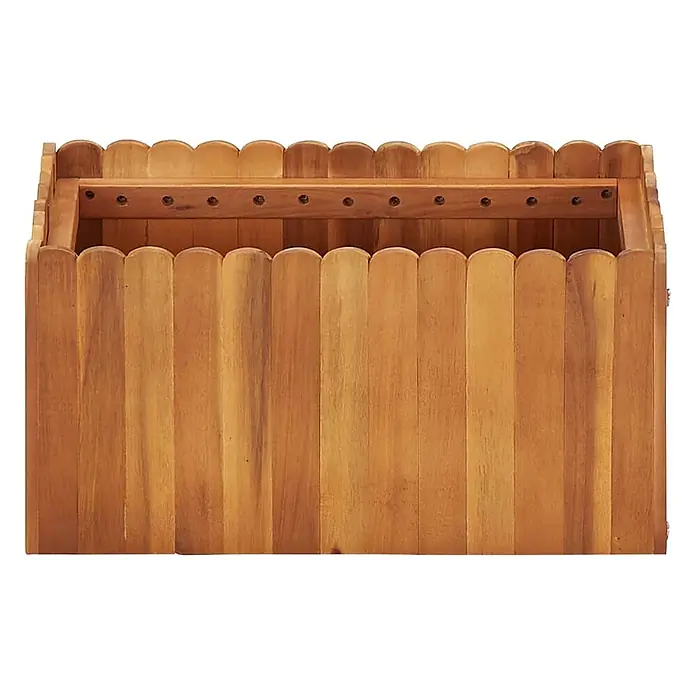 Furnicato Hochbeet - 50 x 30 x 25 cm, Holz, Braun - Heller Holz-Pflanzkasten mit geschwungenem Rand und innerer Stützleiste.
