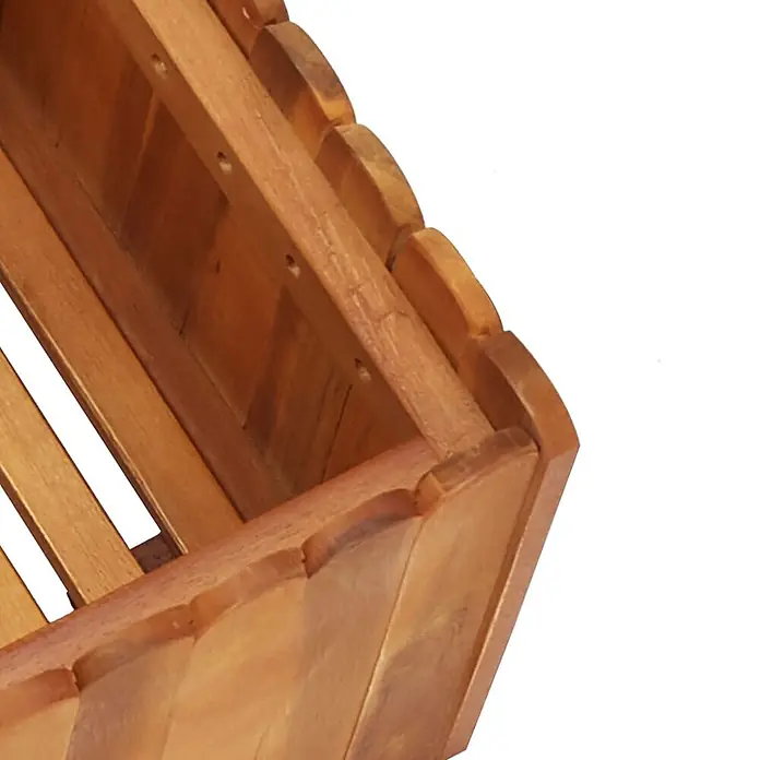 Furnicato Hochbeet - 50 x 30 x 25 cm, Holz, Braun - Rotbrauner Holz-Pflanzkasten mit Lamellenkonstruktion.