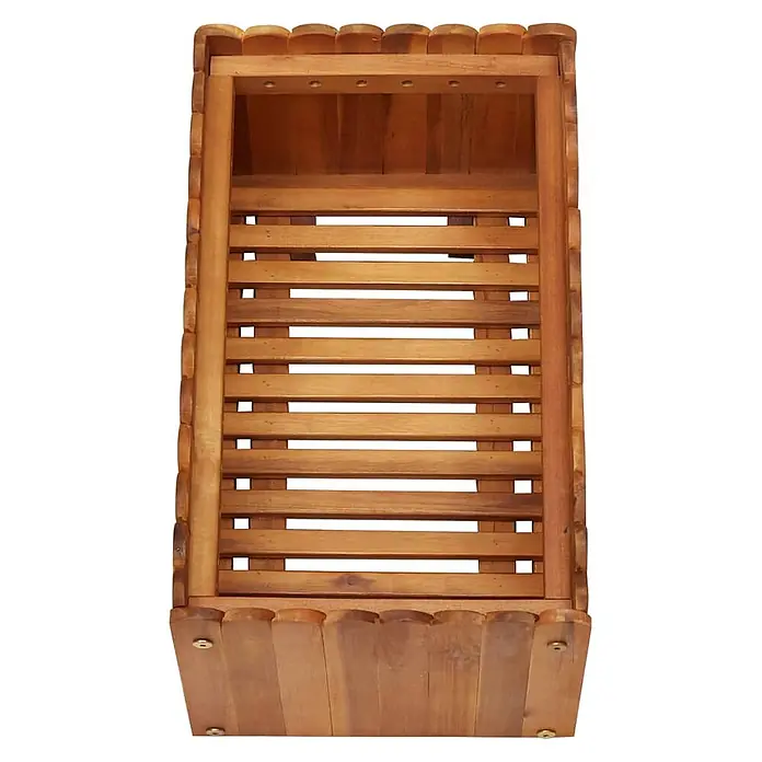 Furnicato Hochbeet - 50 x 30 x 25 cm, Holz, Braun - Brauner Blumenkasten aus Holz mit Lattenseiten und dekorativen Ober- und Unterkanten.