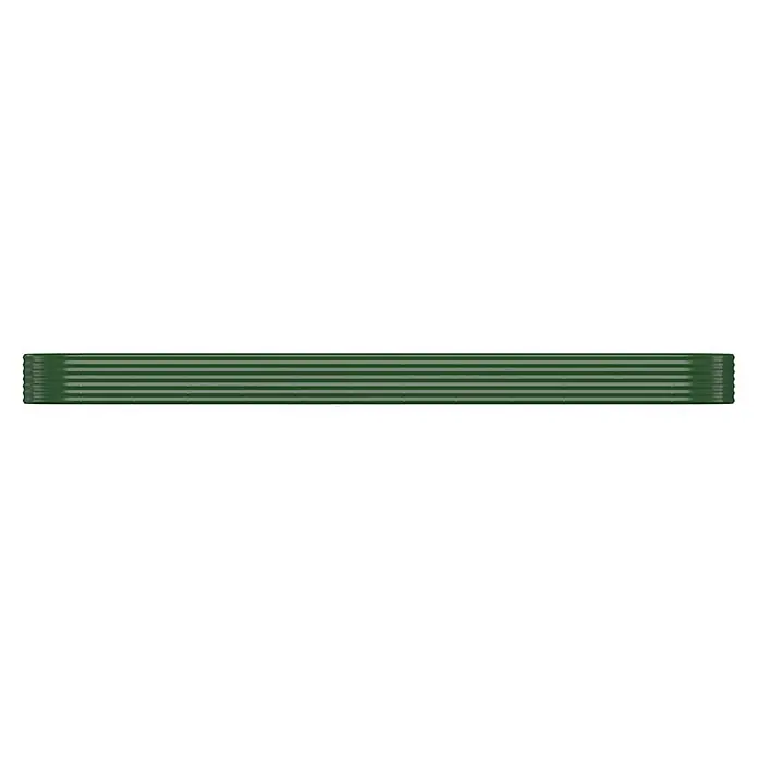 Furnicato Hochbeet - 507 x 507 x 36 cm, Stahl, Grün - Dunkelgrünes Band mit hellgrünen Querstreifen und gerippten Kanten.