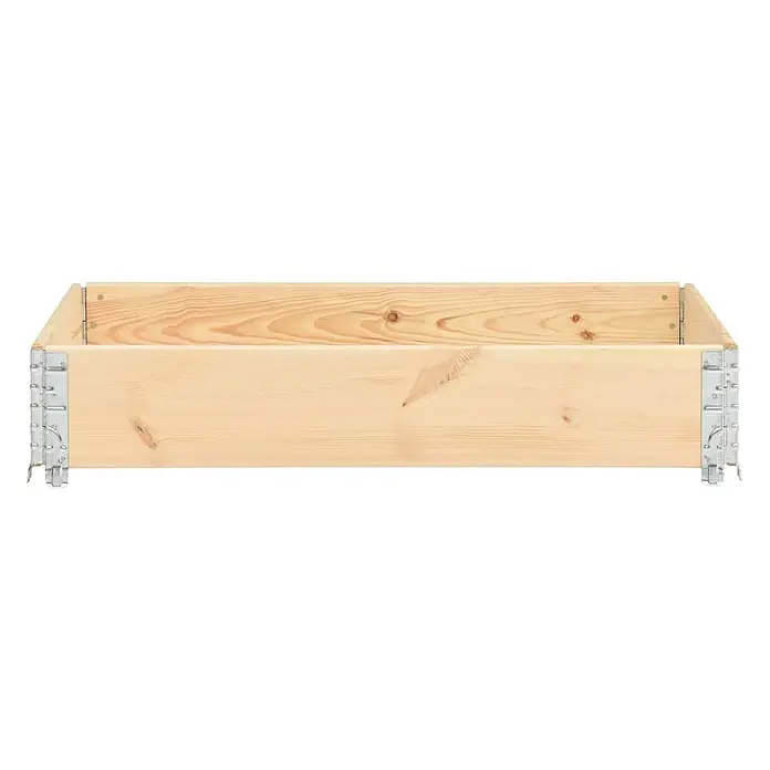 Furnicato Hochbeet - 100 x 50 x 19 cm, Holz, Braun - Helles Hochbeet aus Holz mit Metalleckscharnieren, für stapelbare oder modulare Verwendung.