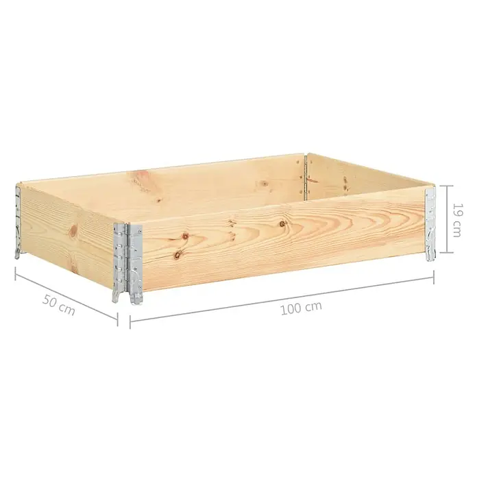Furnicato Hochbeet - 100 x 50 x 19 cm, Holz, Braun - Rechteckiger Hochbeetrahmen aus Naturholz mit Metallscharnieren, 100x50x19 cm.