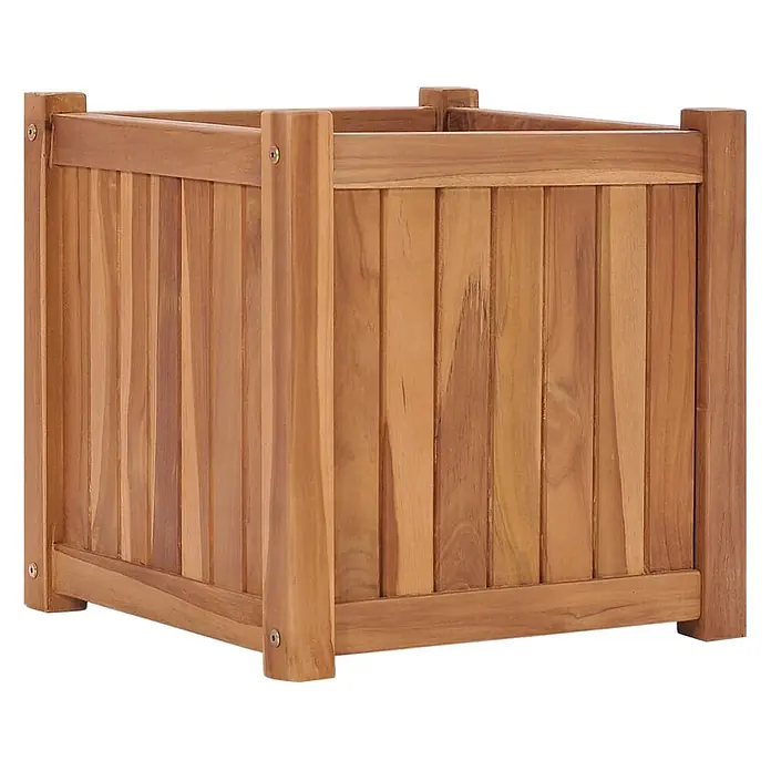 Furnicato Pflanzkübel aus Teakholz 40 x 40 x 40 cm -  - Quadratischer Pflanzkübel aus Teakholz.