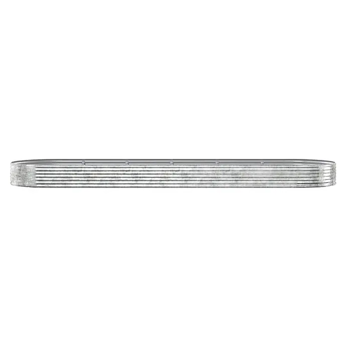Furnicato Hochbeet - 523 x 140 x 36 cm, Stahl, Silber - Silberfarbenes, horizontal geripptes Wärmetauschermodul mit abgerundeten Enden.