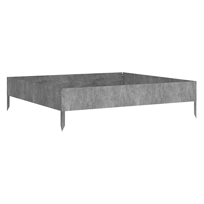 Furnicato Hochbeet - 100 x 100 x 26 cm, Stahl, Witterungsbeständiger Stahl/Braun - Quadratisches Hochbeet aus grauem Metall mit integrierten Erdspießen.