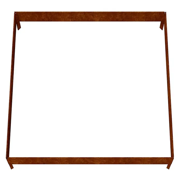 Furnicato Hochbeet - 100 x 100 x 26 cm, Stahl, Witterungsbeständiger Stahl/Braun - Quadratischer Hochbeetrahmen aus rostbraunem, witterungsbeständigem Stahl.
