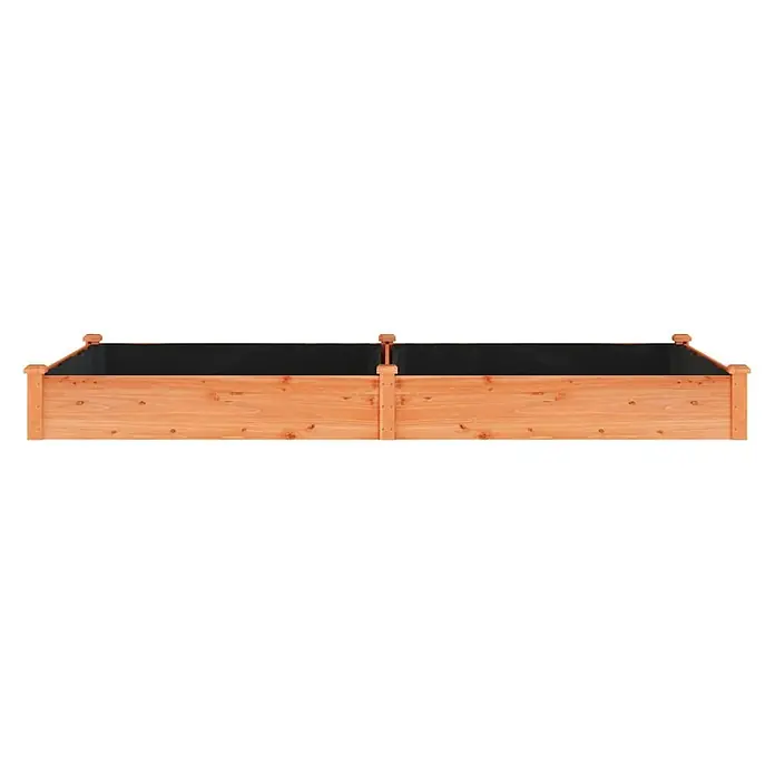 Furnicato Hochbeet - 240 x 120 x 25 cm, Holz, Braun - Zwei verbundene Hochbeete aus Naturholz mit schwarzer Folie.