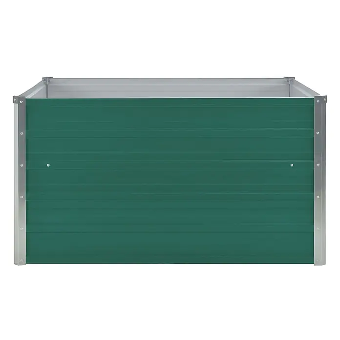 Furnicato Hochbeet verzinkter Stahl - 100 x 100 x 45 cm, Metall, Grün - Quadratisches grünes Hochbeet aus Metall mit Wellblechpaneelen.
