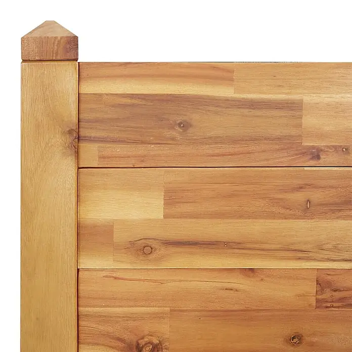 Furnicato Hochbeet - 160 x 60 x 84 cm, Holz, Braun - Hellbraune Holzplatte, eventuell Zaun oder Kopfteil, mit Pfosten und Kappe. Zeigt natürliche Maserung und sichtbare Fugen.