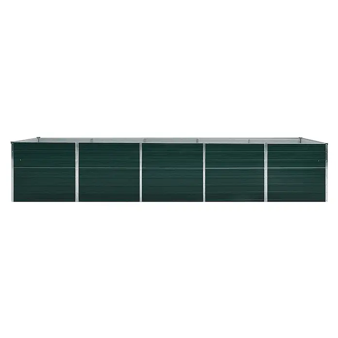 Furnicato Hochbeet - 400 x 80 x 77 cm, Stahl, Grün - Dunkelgrünes Hochbeet aus Metall.