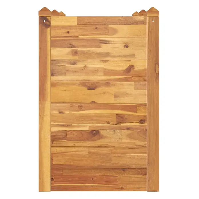 Furnicato Hochbeet - 160 x 60 x 84 cm, Holz, Braun - Hellbraunes Gartentor aus Holz mit horizontalen Brettern und spitzen Kappen.