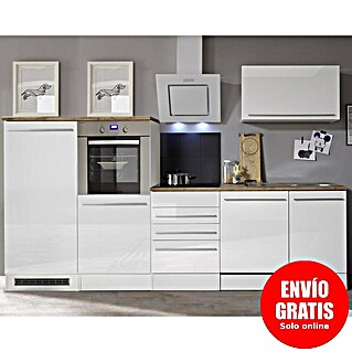 Respekta Premium Composición de cocina Gabriel (Ancho: 290 cm, Blanco, Con electrodomésticos)