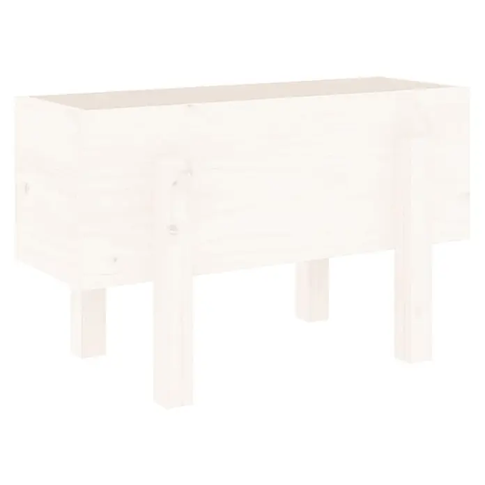 Furnicato Hochbeet - 30 x 62 x 38 cm, Holz, Weiße Kiefer - Weiß lasiertes Pflanzbeet aus Kiefernholz auf vier stabilen Beinen.
