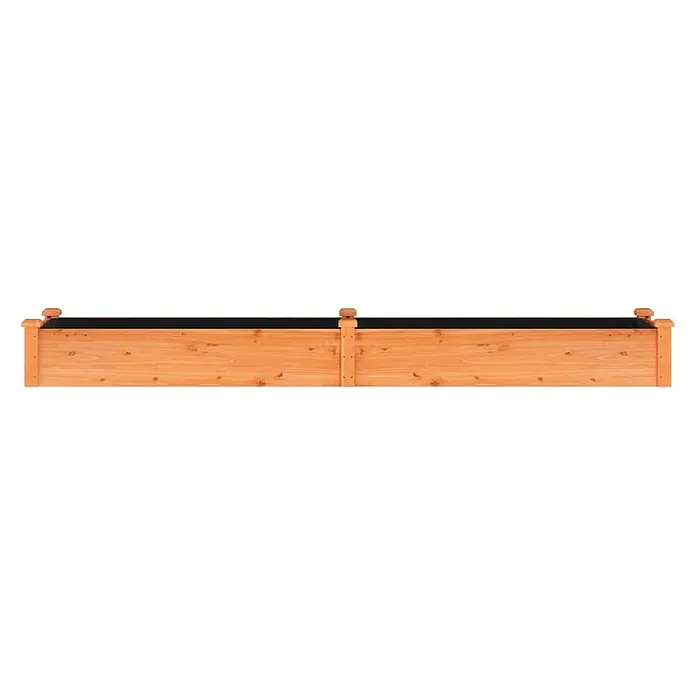 Furnicato Hochbeet - 240 x 45 x 25 cm, Holz, Braun - Zwei lange Hochbeete aus Holz mit schwarzen Innenseiten.