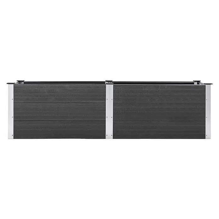 Furnicato Hochbeet - 50 x 200 x 54 cm, Verbundwerkstoff, Grau - Dunkelgraues Hochbeet aus WPC mit hellen Metallpfosten und modularem Plankendesign.