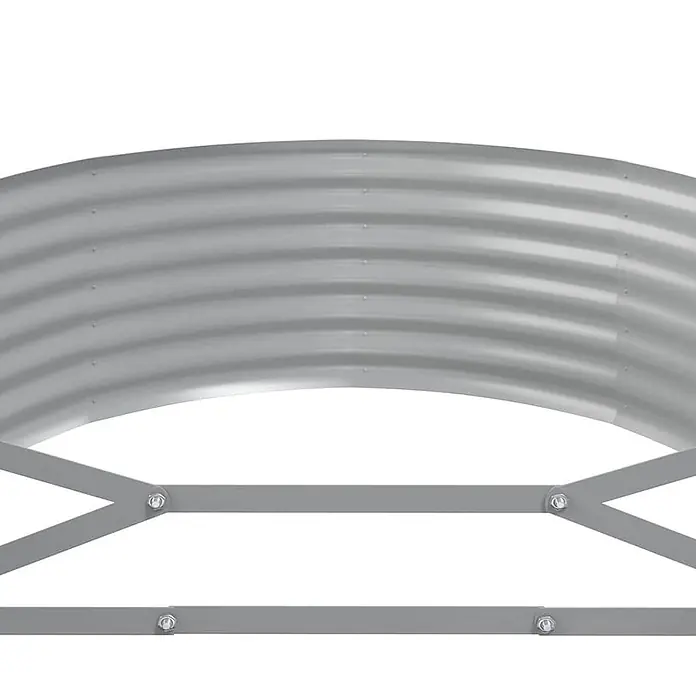 Furnicato Hochbeet - 396 x 100 x 36 cm, Stahl, Anthrazit - Graue Metall-Lichtschachtabdeckung mit Gitter.