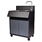 Fregadero con armario inferior Burn (L x An x Al: 54 x 70 x 116 cm, Negro/Gris, Módulo de lavado) | BAUHAUS