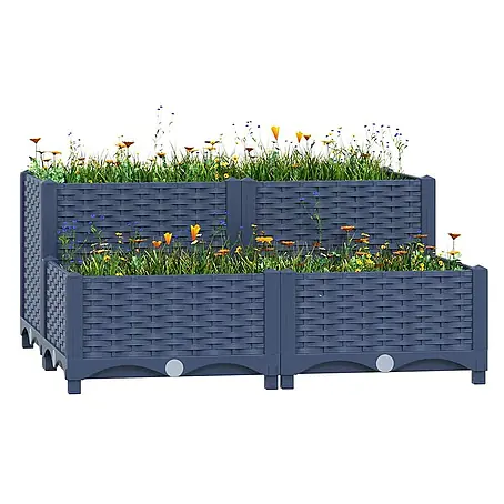 Furnicato  Hochbeet Polypropylen Blaugrau