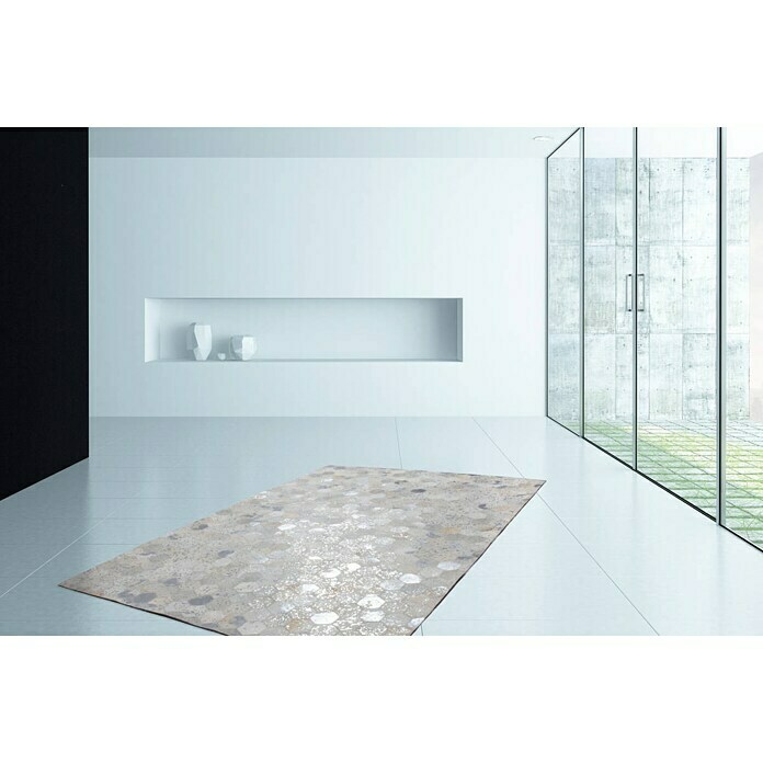 Kayoom Echtlederteppich Dazzle 200Grau/Silber, L x B: 170 x 120 cm, 100 % Leder Mood Shot