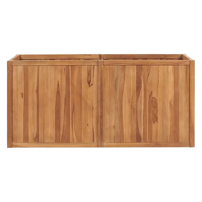 Furnicato Hochbeet - 150 x 50 x 70 cm, Holz, Braun - Teakholz-Waschbeckenunterschrank mit zwei Türen und offener Oberseite.