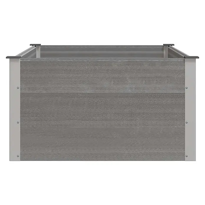 Furnicato Hochbeet - 150 x 100 x 54 cm, Verbundwerkstoff, Grau - Graues Hochbeet aus Verbundwerkstoff mit hellgrauem Metallrahmen.