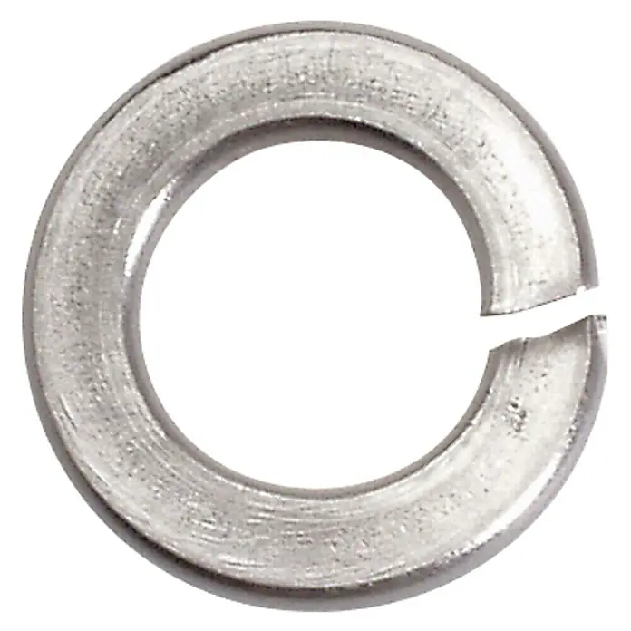 Marinetech Federring - Innendurchmesser: 3 mm, Edelstahl, A4 - Detailansicht einer Unterlegscheibe aus Metall, die zur Sicherung von Schraubenverbindungen verwendet wird.