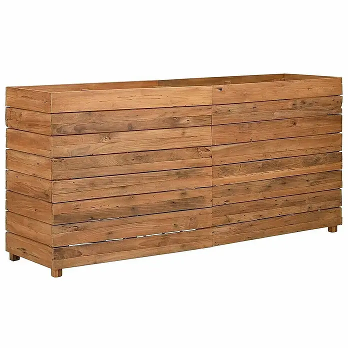 Furnicato Hochbeet - 150 x 40 x 72 cm, Holz, Braun - Rechteckiger Pflanzkübel/Aufbewahrungsbox aus Naturholz, gefertigt aus horizontalen Brettern, mit rustikalem Finish.