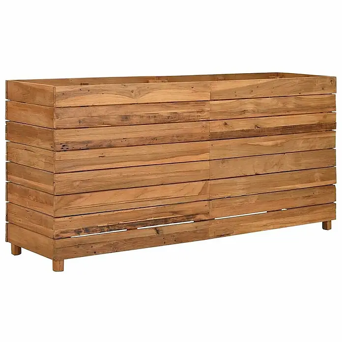 Furnicato Hochbeet - 150 x 40 x 72 cm, Holz, Braun - Rechteckiger Pflanzkasten aus Naturholzplanken für den Außenbereich.