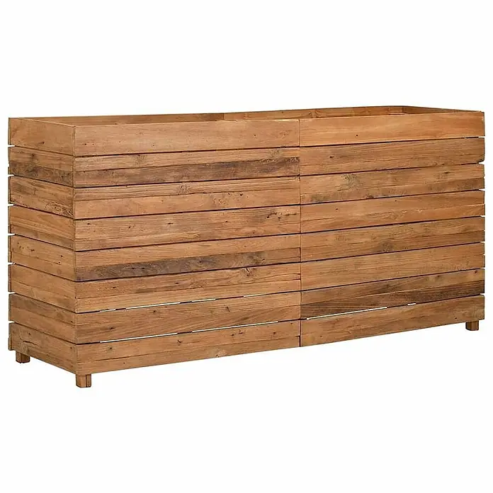 Furnicato Hochbeet - 150 x 40 x 72 cm, Holz, Braun - Langer rechteckiger Pflanzkasten aus natürlichen Holzleisten.