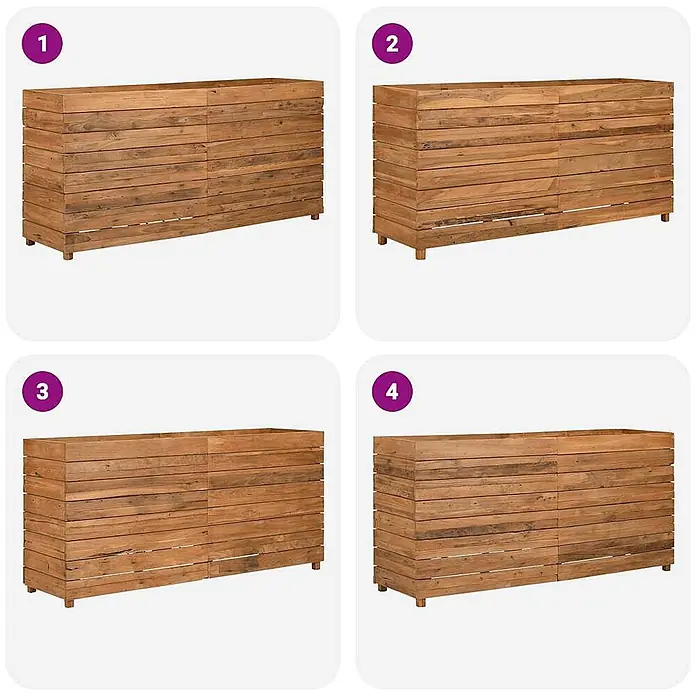 Furnicato Hochbeet - 150 x 40 x 72 cm, Holz, Braun - Langes, rechteckiges Hochbeet aus rustikalem, braunem Lattenholz.