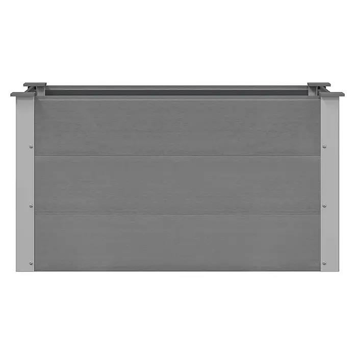 Furnicato Hochbeet - 100 x 50 x 54 cm, Verbundwerkstoff, Grau - Graues Hochbeet mit Holzoptik-Verbundplatten und hellgrauen Metalleckpfosten.