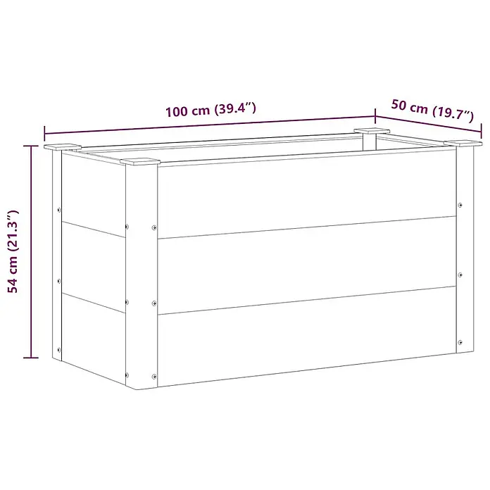 Furnicato Hochbeet - 100 x 50 x 54 cm, Verbundwerkstoff, Grau - Holz-Hochbeet mit den Maßen 100x50x54 cm.