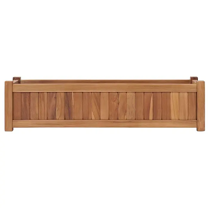 Furnicato Hochbeet Teakholz - 100 x 30 x 25 cm, Holz, Braun - Rechteckiger Pflanzkasten aus Teakholz.