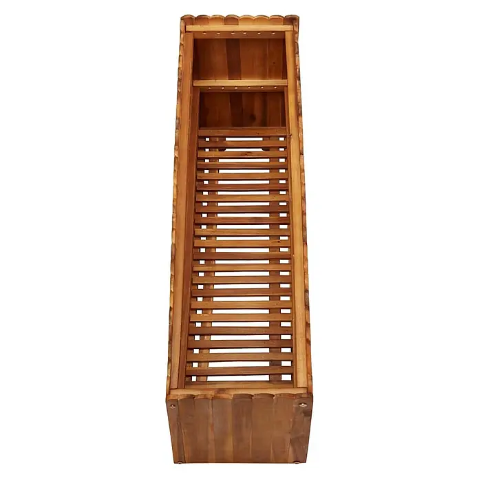 Furnicato Hochbeet - 100 x 30 x 50 cm, Holz, Braun - Brauner rechteckiger Pflanzkasten aus Holz mit Lattenboden.