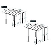 Palram – Canopia Carport Alpine (Medidas ext. (An x Pr): 3,59 x 4,35 m, Carport individual, Antracita) | BAUHAUS