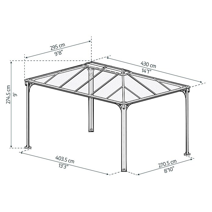 Palram Pérgola (L x An: 430 x 295 cm, Bronce)