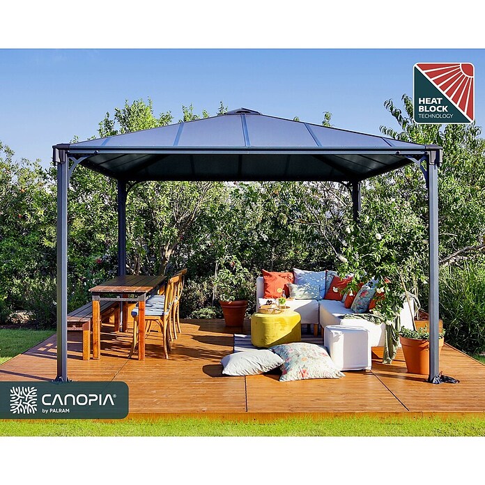 Palram Pérgola (3,6 x 3,6 x 2,95 m, Antracita)