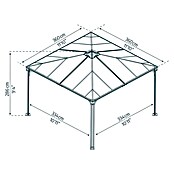 Palram Pérgola (3,6 x 3,6 x 2,95 m, Antracita)