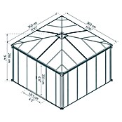 Palram Pérgola de jardín (L x An: 360 x 360 cm, Antracita, Bronce)