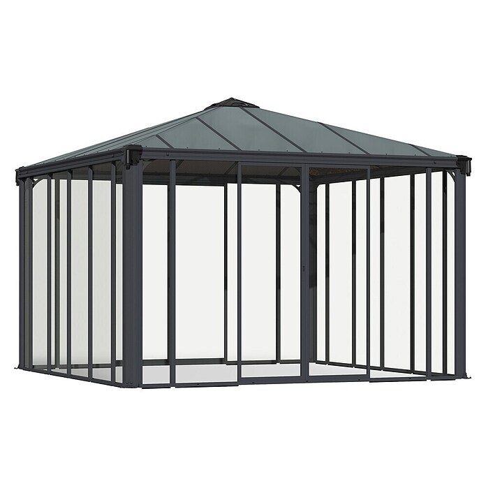 Palram Pérgola de jardín (L x An: 360 x 360 cm, Antracita, Bronce)