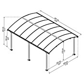 Palram Carport (L x An: 502 x 362 cm, Altura de entrada: 1,95 m)