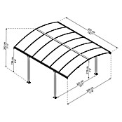Palram Carport (L x An: 435 x 359 cm, Altura de entrada: 219 cm)