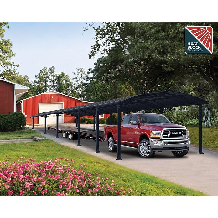Palram Carport (L x An: 1.290 x 359 cm, Altura de entrada: 219 cm)