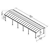 Palram Carport (L x An: 1.290 x 359 cm, Altura de entrada: 219 cm)