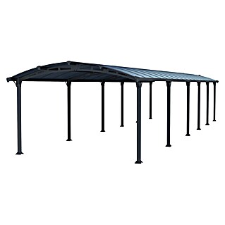 Palram – Canopia Carport Arcadia 12700 (Außenmaß inkl. Dachüberstand (B x T): 3,59 x 12,9 m, Doppelcarport, Grau)