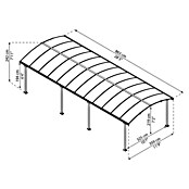 Palram Carport (L x An: 683 x 359 cm, Altura de entrada: 219 cm)
