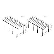 Palram Carport (L x An: 863 x 359 cm, Altura de entrada: 329 cm)