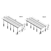 Palram Carport (L x An: 1.077 x 359 cm, Altura de entrada: 329 cm)