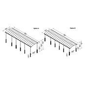 Palram Carport (L x An: 1.290 x 359 cm, Altura de entrada: 329 cm)