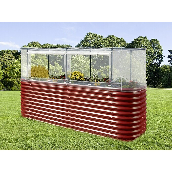 Vitavia Hochbeet-Abdeckung (238 x 78 x 95 cm, Farbe: Transparent, PE-Folie)